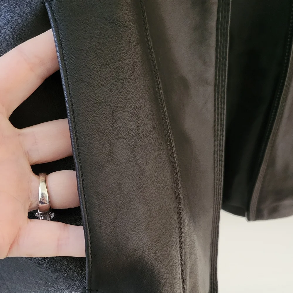 DKNY Leather Jacket Moto Racer Style - Picture 8 of 9